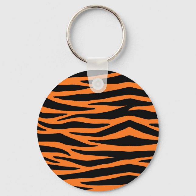 Orange Tiger/Zebra Stripes Schlüsselring Schlüsselanhänger (Vorderseite)