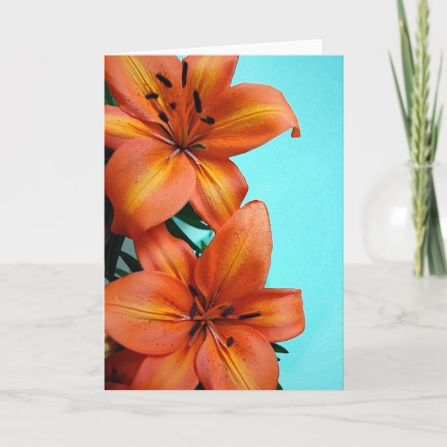Orange Tigerlilie Blume Grußkarte Karte (Vorderseite)