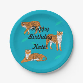 Orange Tigers Pappteller