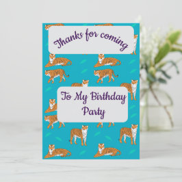 Orange Tigers Thank you Card Einladung