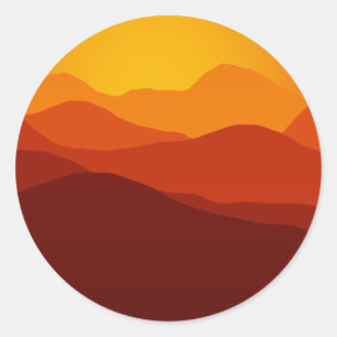 Orange tont Sonnenuntergang über Runder Aufkleber