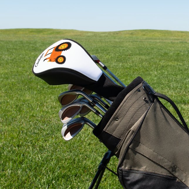 Orange Tractor Design Golf Headcover (In SItu)