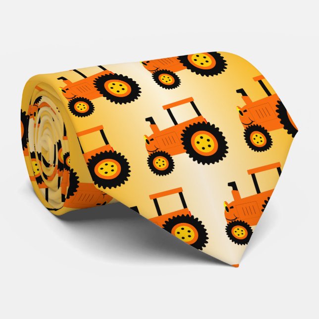 Orange Tractor Design Krawatte (Gerollt)
