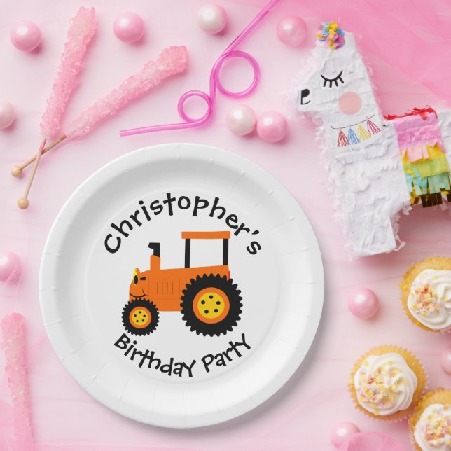 Orange Tractor Paper Teller (Party)