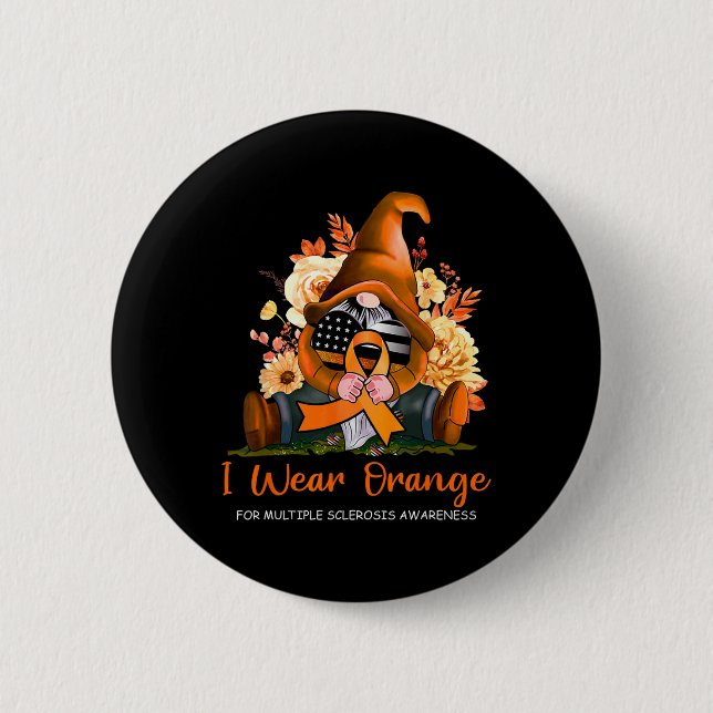 Orange tragen bei Multipler Sklerose Button (Vorderseite)