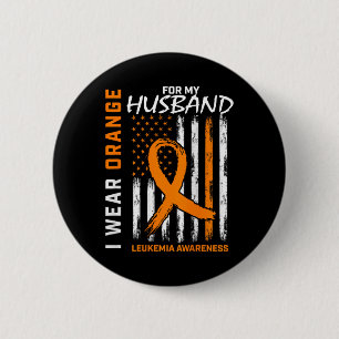 Orange tragen für die Leukämie bei Husbys Bewussts Button