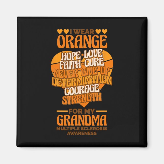 Orange tragen für meine Oma-Multiple Sklerose Awar Magnet (Vorne)