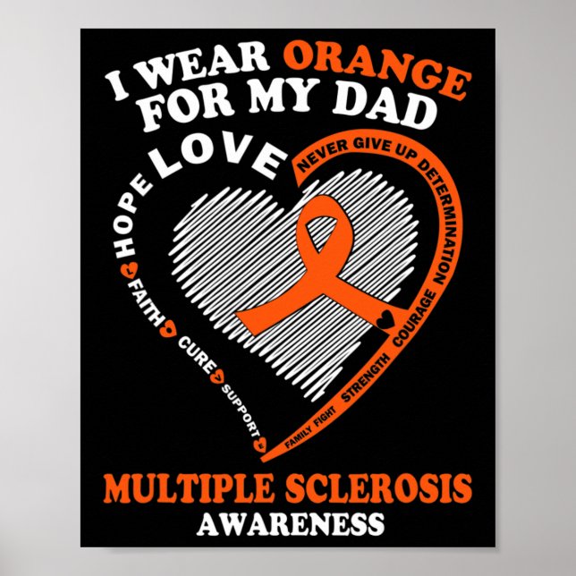 Orange tragen für meinen Vater Multiple Sklerose A Poster (Vorne)