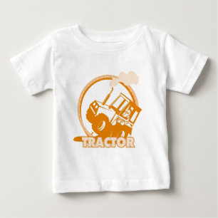 Orange Traktor Farm Machine Baby T-shirt