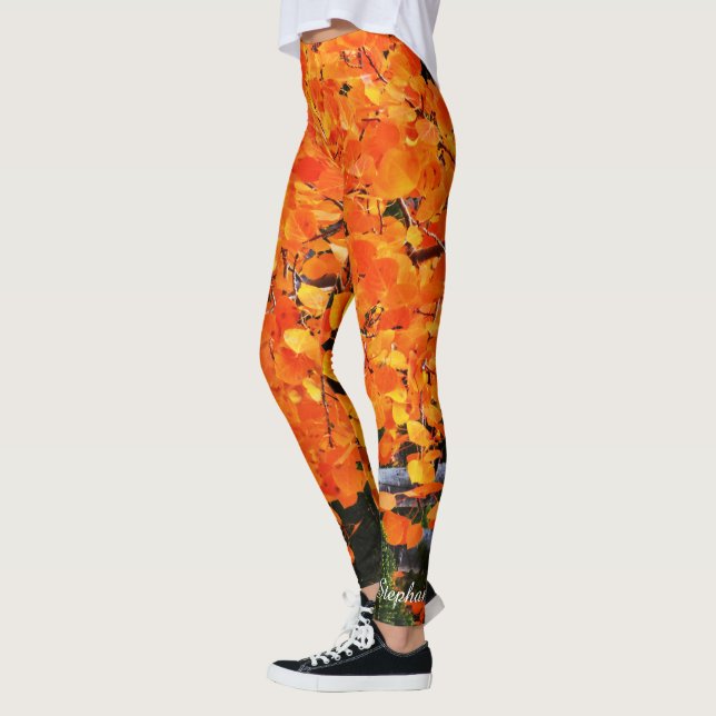 Orange Tree mit Personalisiertem Namen Leggings (Links)