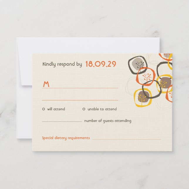 Orange Tree Rings Herbst Hochzeit im Herbst RSVP K Karte (Vorderseite)