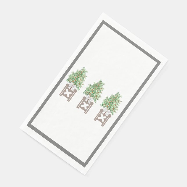 Orange tree Topiary Chinoiserie Planter Box Serviette (Ecke)