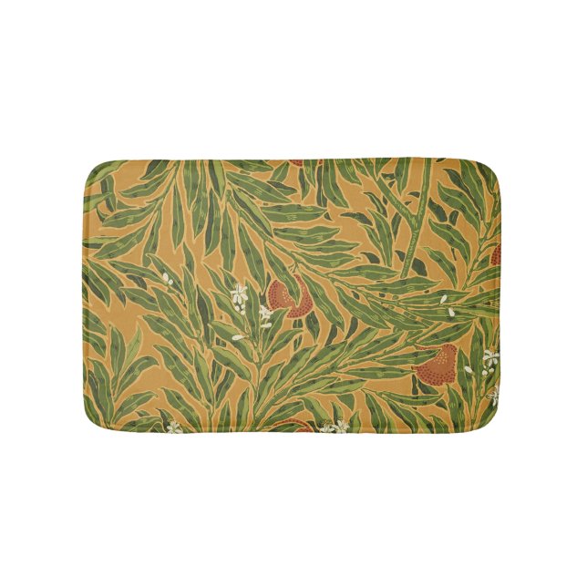 Orange Tree Vintage Tapete Muster Jugendstil Badematte (Vorderseite)