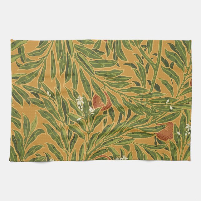 Orange Tree Vintage Tapete Muster Jugendstil Geschirrtuch (Horizontal)