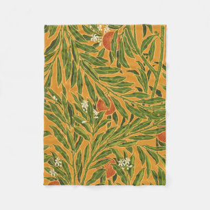 Orange Tree Vintage Wallpaper Pattern Art Nouveau Fleecedecke