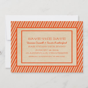Orange Trendy Stripes Save the Date laden ein