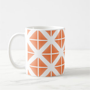 Orange Trendy Triangle Pattern Kaffeetasse