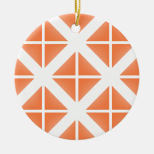 Orange Trendy Triangle Pattern Keramikornament