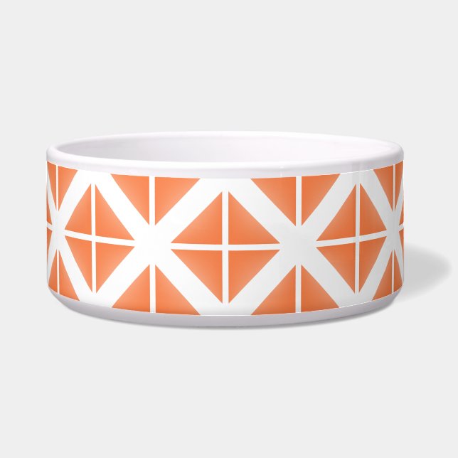 Orange Trendy Triangle Pattern Napf (Vorderseite)