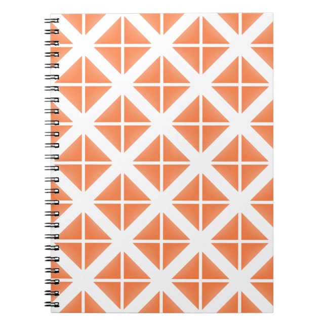 Orange Trendy Triangle Pattern Notizblock (Vorderseite)