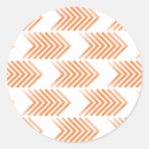 Orange Tribal Arrow Muster Runder Aufkleber