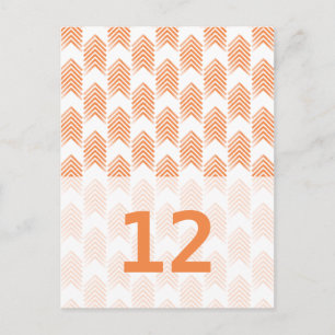Orange Tribal Arrows Tischnummer Postcard