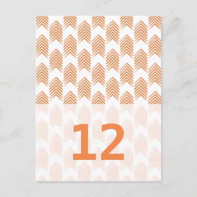 Orange Tribal Arrows Tischnummer Postcard (Vorderseite)