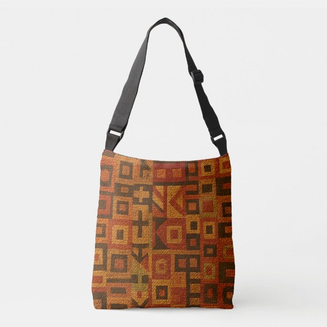 Orange Tribal Design Tragetaschen Mit Langen Trägern (Vorderseite)