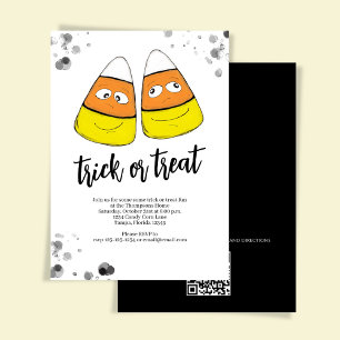Orange Trick oder Treat Candy Corn Halloween-Party Einladung