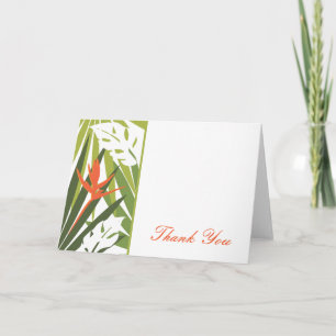 Orange Tropical Floral Carte de remerciements