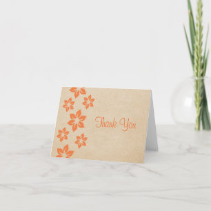Orange Tropical Floral Danke Karte
