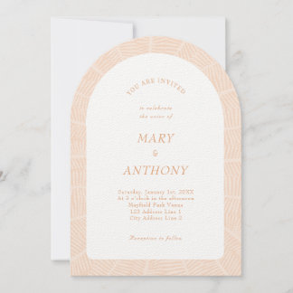 Orange Tropical Wedding Einladung