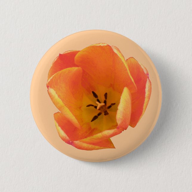 Orange Tulip Button (Vorderseite)