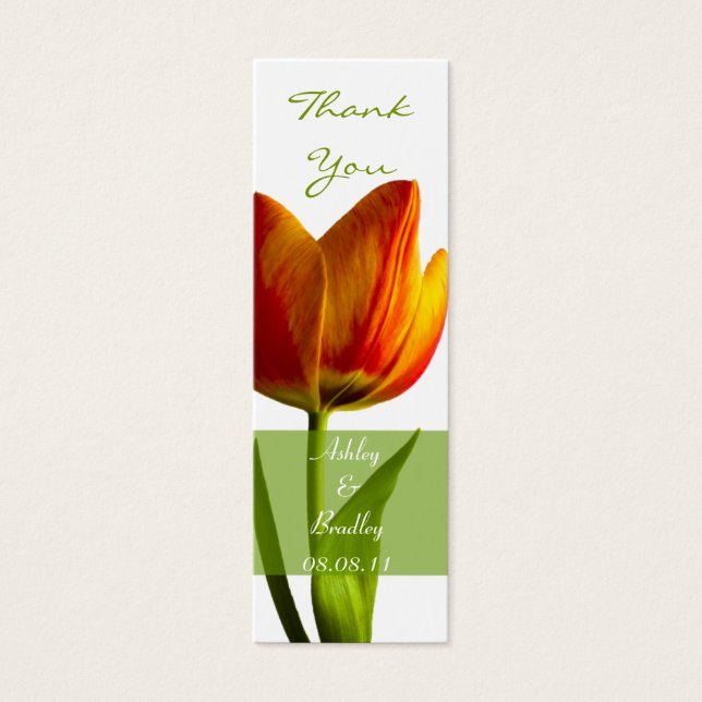 Orange Tulip Gastgeschenk Hochzeit Tag (Vorderseite)
