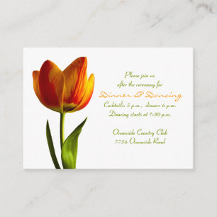 Orange Tulip Wedding Reception Card Begleitkarte