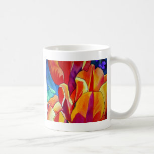 Orange Tulips Aquarellmalerei Blume Kaffeetasse