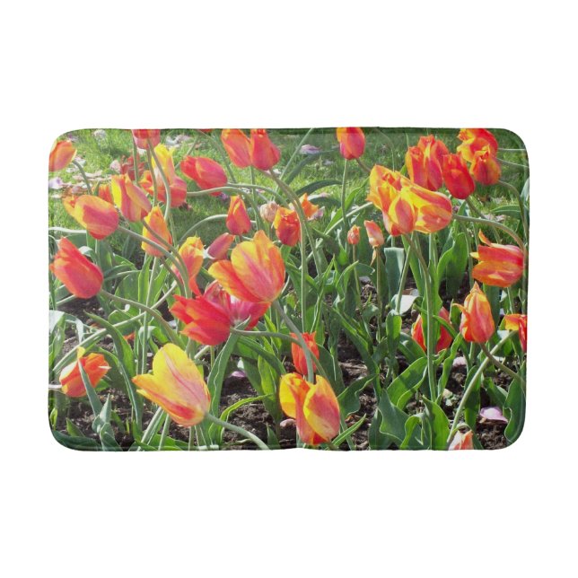 Orange Tulips bathmat Badematte (Vorderseite)