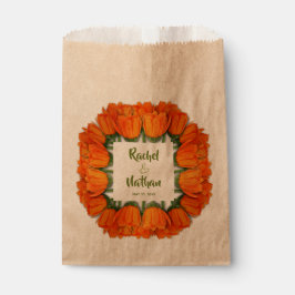 Orange Tulips Brautparty Kraft Geschenktütchen