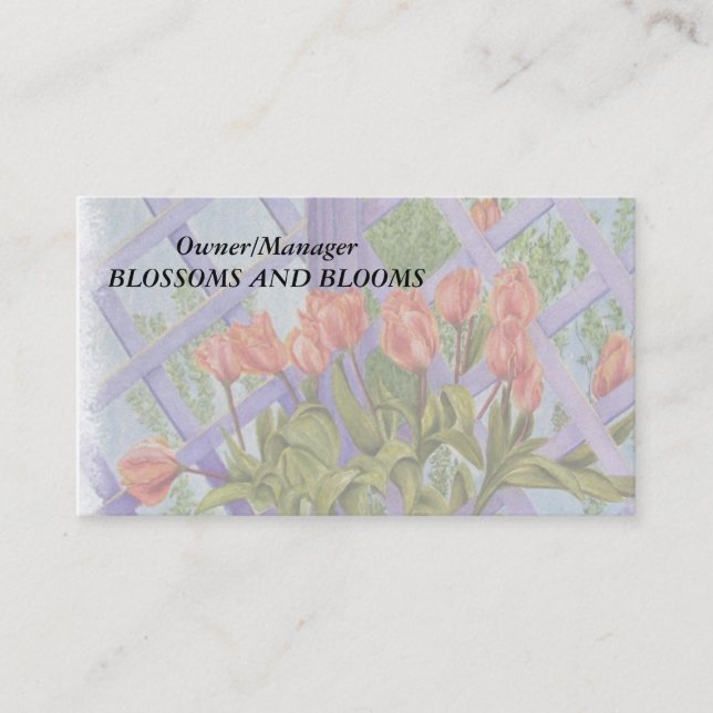 ORANGE TULIPS CARTES DE VISITE PERSONNALISABLES (Devant)