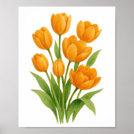 Orange Tulips Malerei Florenz Kunst, Dichtung und  Poster