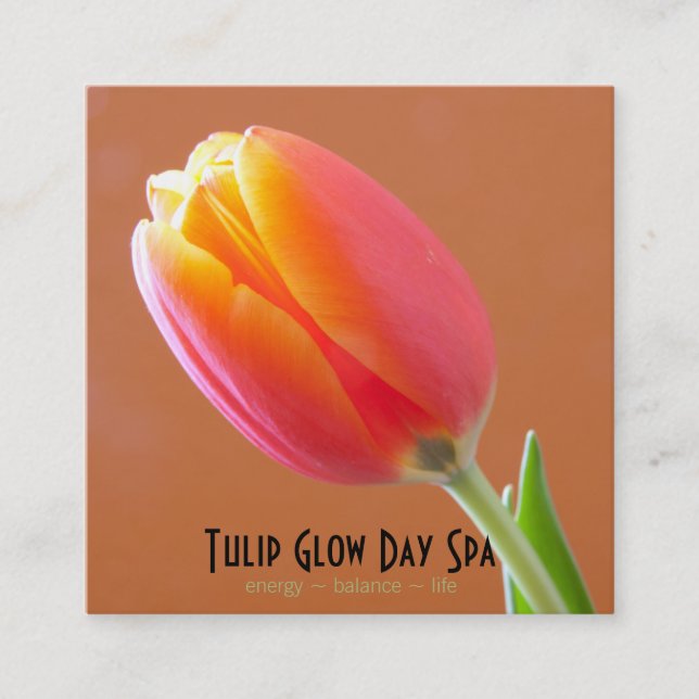 Orange Tulpe-Nahaufnahme-Foto-Termin Terminkarte (Vorderseite)