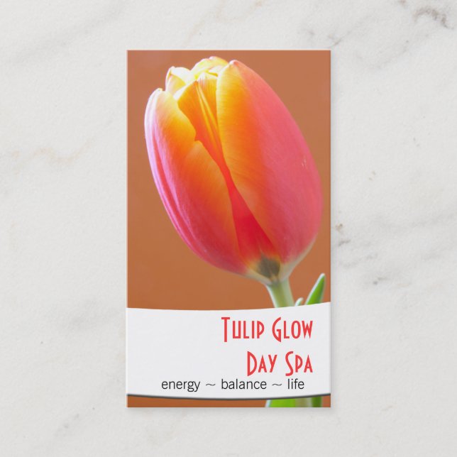 Orange Tulpe-nahe hohe Foto-Verabredung Terminkarte (Vorderseite)
