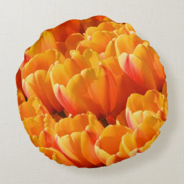 Orange Tulpe-rundes Wurfs-Kissen Rundes Kissen