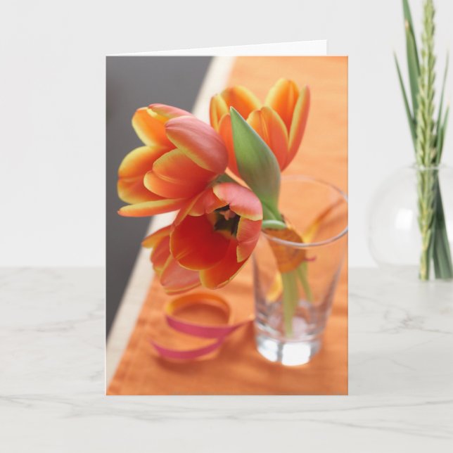 Orange Tulpen Karte (Vorderseite)