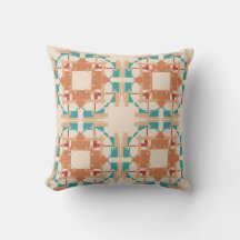 Orange Türkis Beige Südwest Look Tribal Art