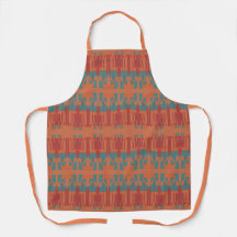 Orange Türkis Dark Red Mediterranean Rows Motif