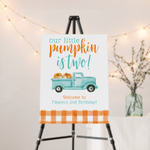 Orange & Türkis Pumpkin Harvest Truck Willkommen