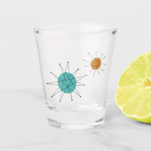 Orange Turquoise Franciscan Sternexplosion Mitte J Schnapsglas