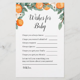 Orange Twin Baby Dusche Wünsche für Baby