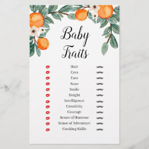 Orange Twin Baby Shower Baby Tracks Spiel